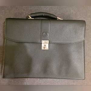 BURBERRY Business bag briefcase handbag check pattern leather black